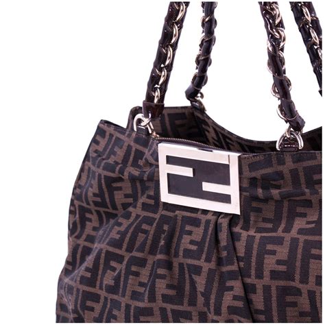 fendi mia bag big|Fendi Mia Large Zucca Bag, Tobacco .